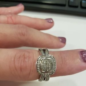 1/10 sterling silver diamond ring